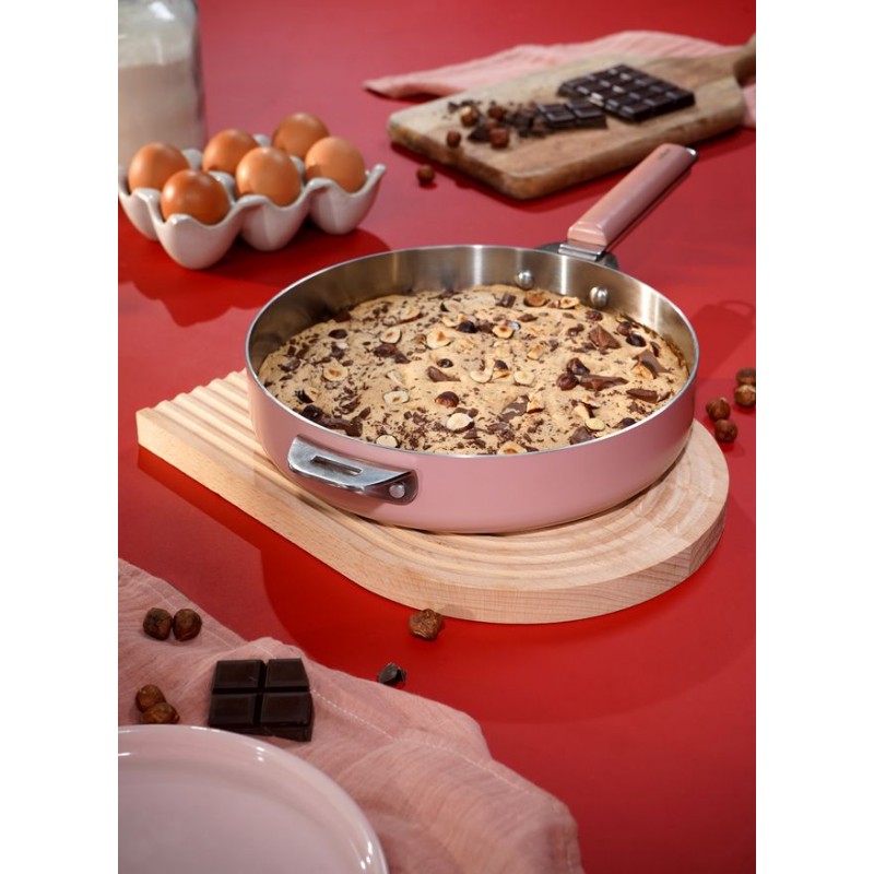 LA MERVEILLEUSE POELE INOX 28 CM COULEUR ROSE GUIMAUVE - Photo N°3