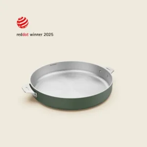 LA MERVEILLEUSE POELE INOX 28 CM COULEUR VERT FOUGERE