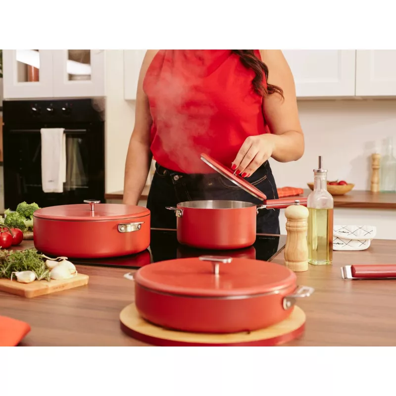LE MERVEILLEUX COUVERCLE INOX ROUGE PASSION 24 CM COOKUT - Photo N°3