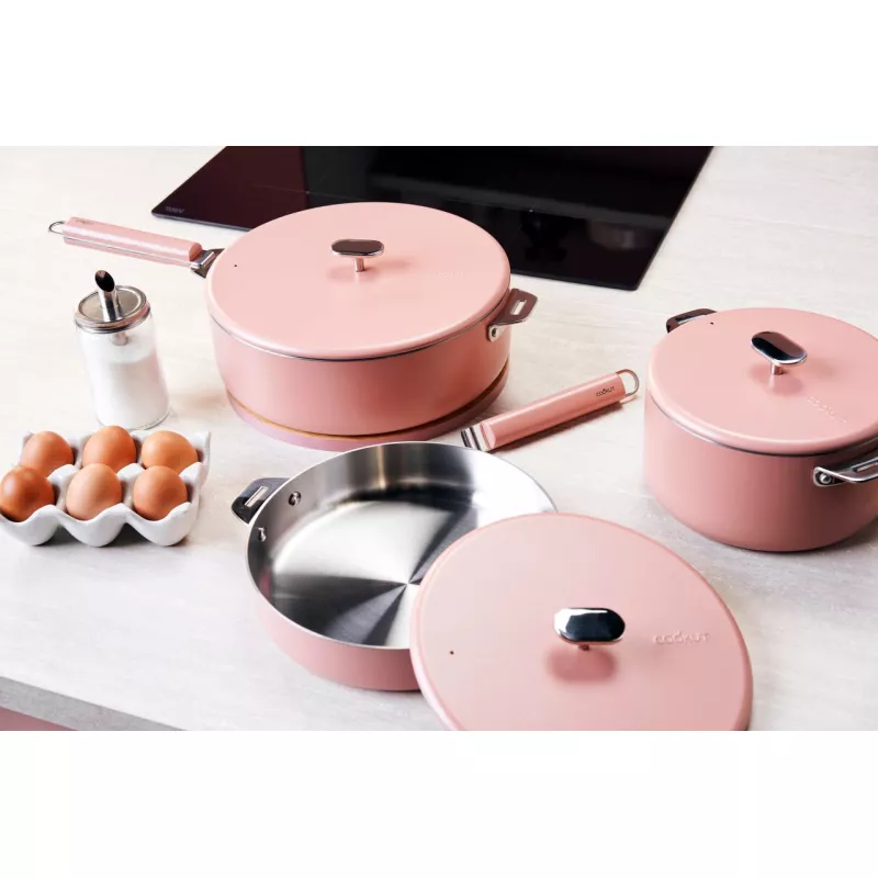 LE MERVEILLEUX COUVERCLE INOX ROSE GUIMAUVE 28 CM COOKUT - Photo N°3