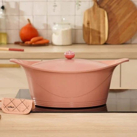 L'INCROYABLE COCOTTE 33 CM COULEUR ROSE GUIMAUVE SANS BOUTON NI MANIQUE - Photo N°4