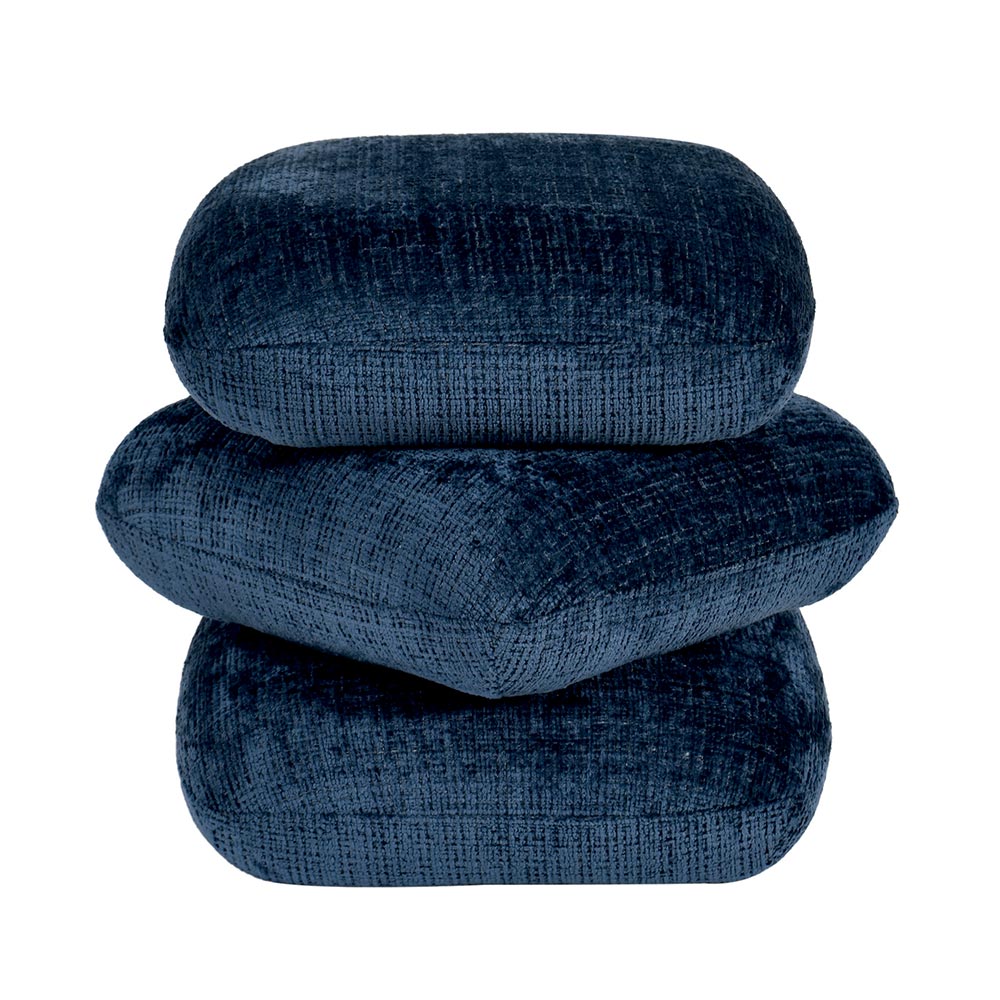 POUF TOURNANT FLOW COULEUR BLEU NUIT 44 X 44.5 X 44 CM - Photo N°1