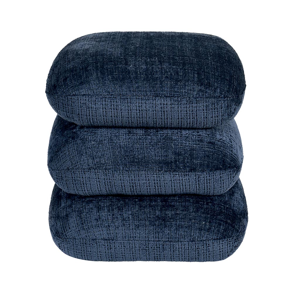 POUF TOURNANT FLOW COULEUR BLEU NUIT 44 X 44.5 X 44 CM - Photo N°2