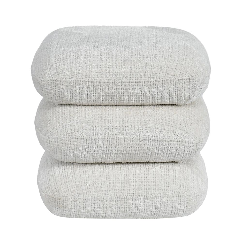 POUF TOURNANT FLOW COULEUR ECRU 44 X 44.5 X 44 CM - Photo N°5