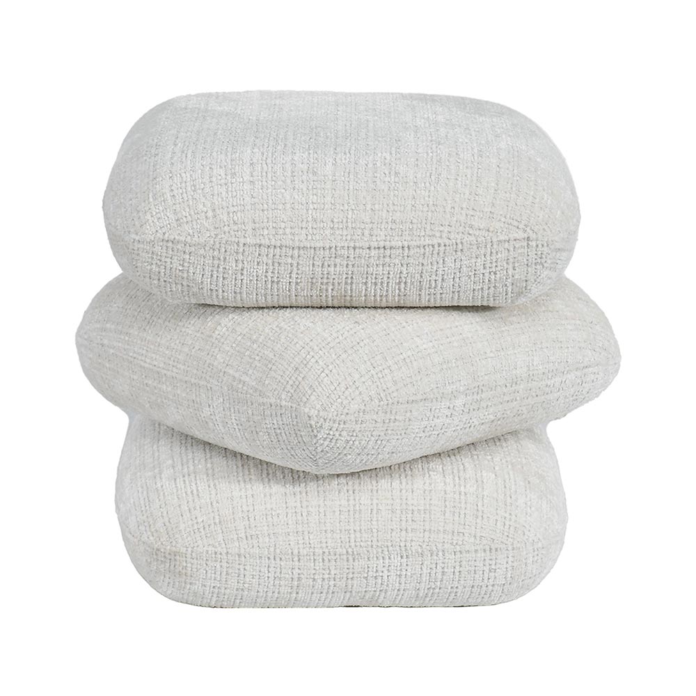 POUF TOURNANT FLOW COULEUR ECRU 44 X 44.5 X 44 CM - Photo N°4