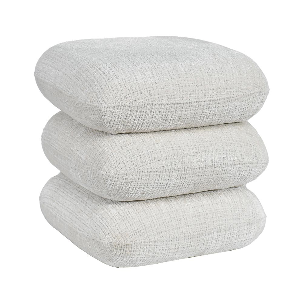 POUF TOURNANT FLOW COULEUR ECRU 44 X 44.5 X 44 CM - Photo N°3