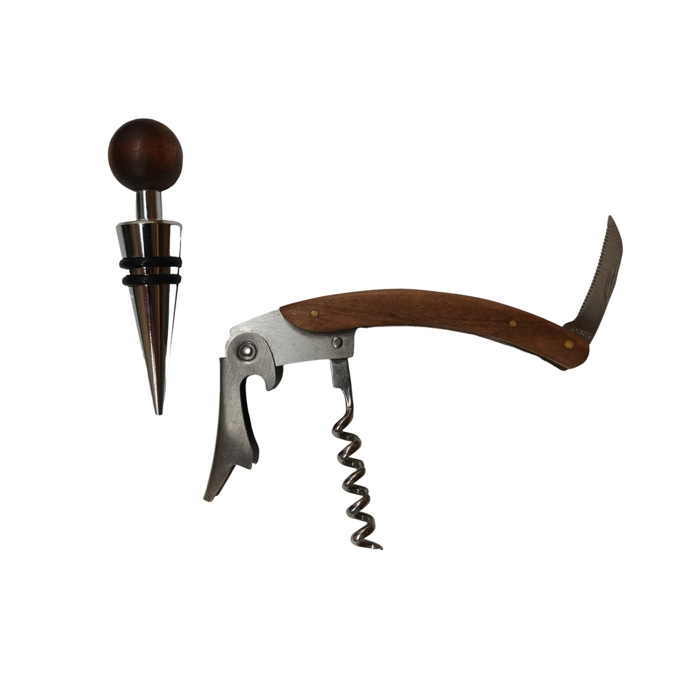 COFFRET SOMMELIER TIRE BOUCHON ET BOUCHON CHROME - Photo N°1