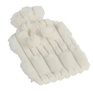 BOUILLOTTE BLANCHE EN FAUSSE FOURRURE 34 X 21.5 CM