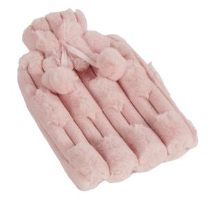 BOUILLOTTE ROSE EN FAUSSE FOURRURE 34 X 21.5 CM