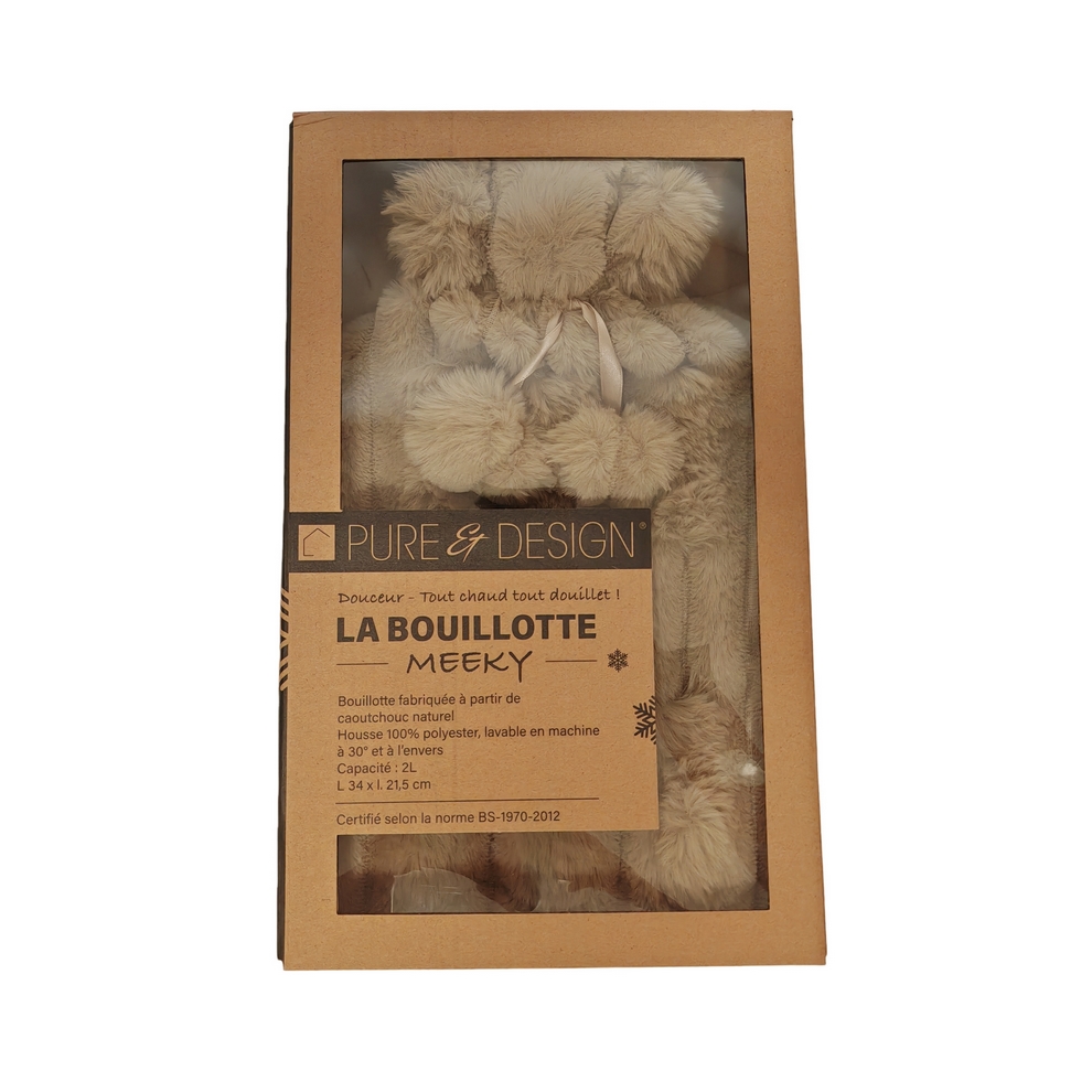 BOUILLOTTE CAMEL EN FAUSSE FOURRURE 34 X 21.5 CM - Photo N°3