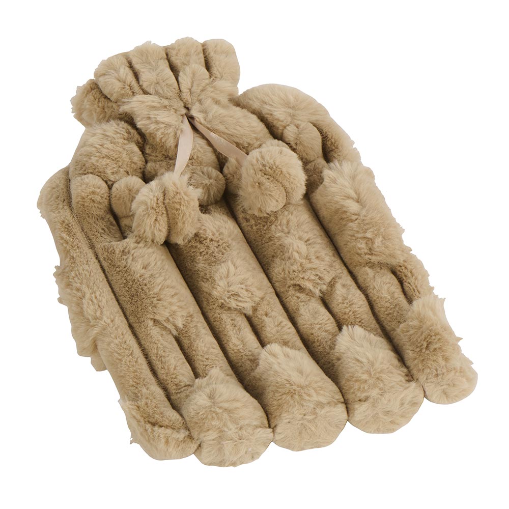BOUILLOTTE CAMEL EN FAUSSE FOURRURE 34 X 21.5 CM - Photo N°1