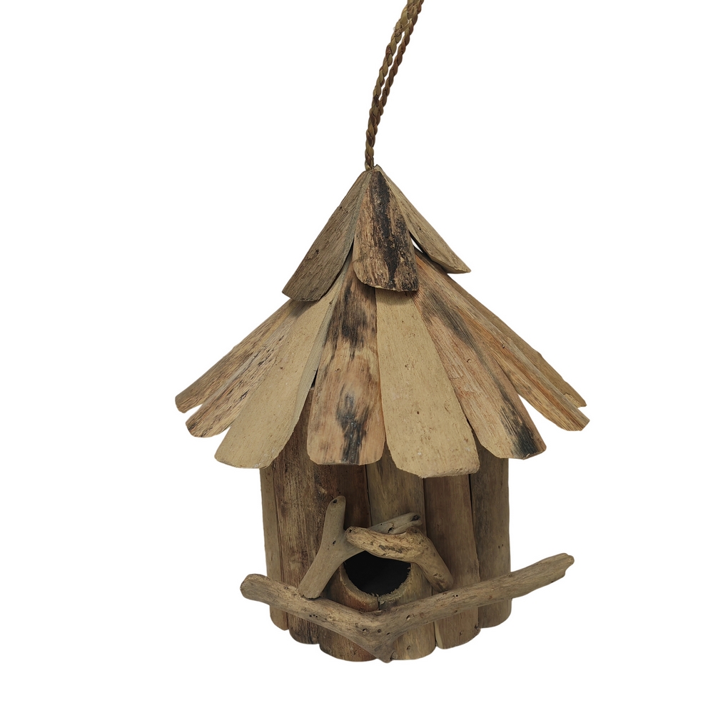 CABANE A OISEAU NICHOIR FACON BOIS FLOTTE 27 X 30 X 27 CM - Photo N°1