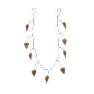 GUIRLANDE 9 COEURS BOIS EN SUSPENSION 152 X 5.2 X 1.6 CM