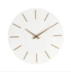 HORLOGE MURALE TIMELINE BLANCHE ET DOREE 40 CM