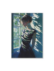 PEINTURE PORTRAIT FEMME DOMINANCE BLEU 70 X 100 X 3.8 CM