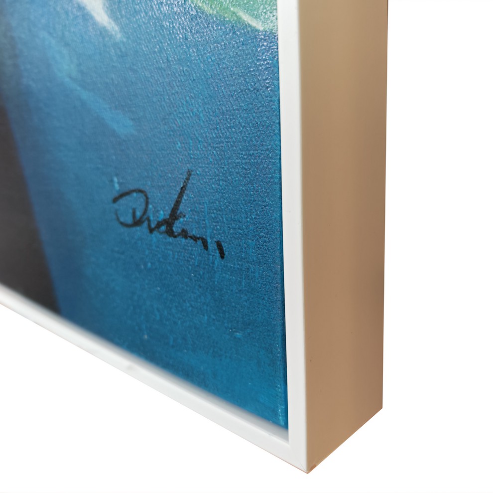 PEINTURE PORTRAIT FEMME DOMINANCE BLEU 70 X 100 X 3.8 CM - Photo N°4