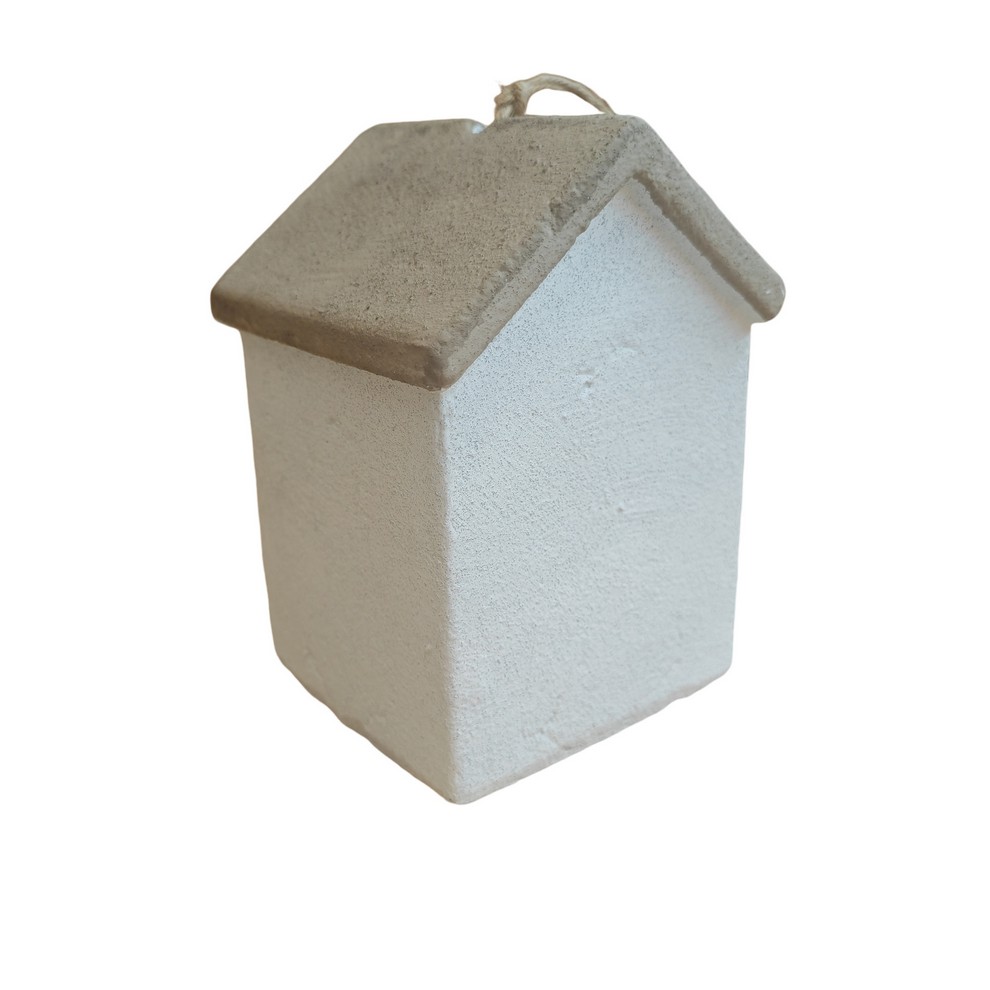 CABANE A OISEAUX TERRE CUITE BLANCHE A SUSPENDRE 14 X 20 X 14 CM - Photo N°5