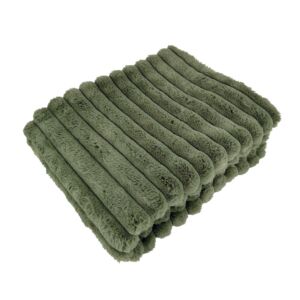 PLAID A GROSSES COTES STINA COULEUR KAKI 400GSM 130 X 170 CM POLYESTER