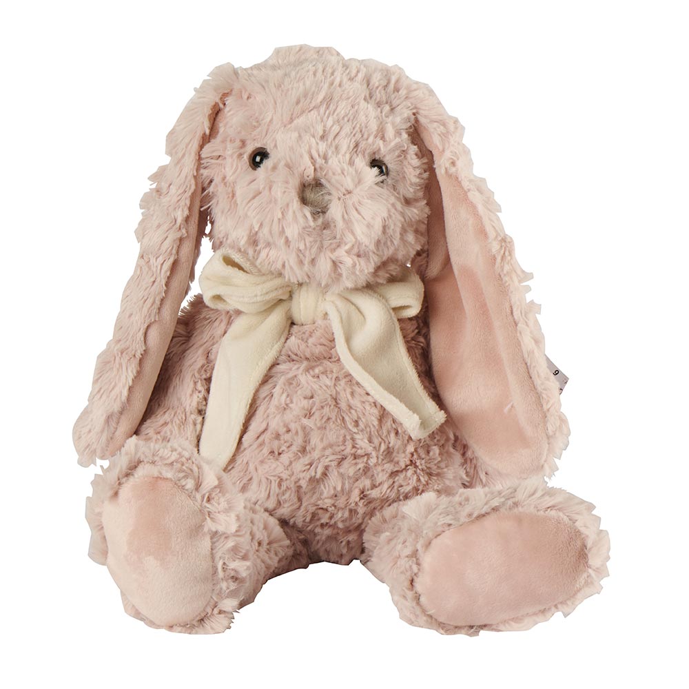 PELUCHE LAPIN ROSE NOEUD ECRU NOMMEE JEYNA 38 CM - Photo N°1