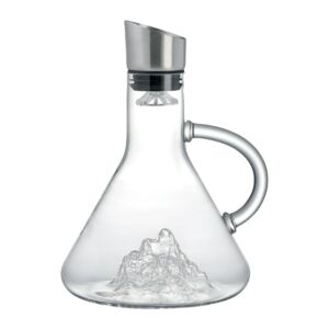 CARAFE A DECANTER EN VERRE FOND MONTAGNE 3 D 20 X 26 X 18 CM