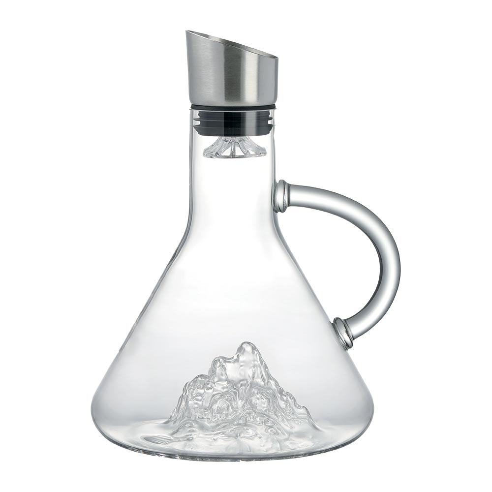 CARAFE A DECANTER EN VERRE FOND MONTAGNE 3 D 20 X 26 X 18 CM - Photo N°1