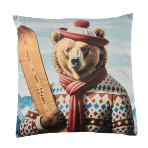 COUSSIN OURS SKIEUR  45 X 45 CM