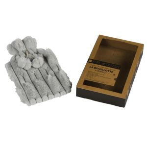BOUILLOTTE GRISE EN FAUSSE FOURRURE 34 X 21.5 CM