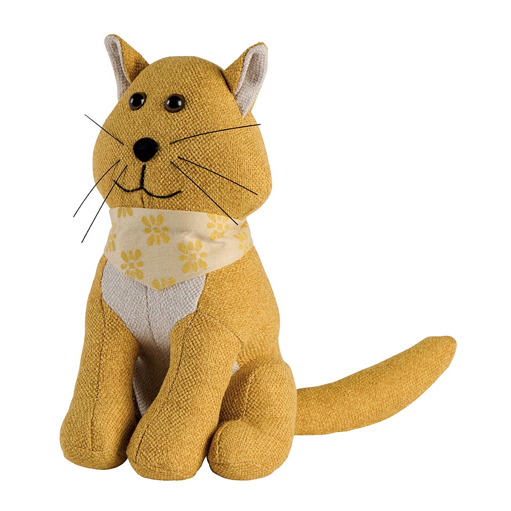 BLOQUE PORTE CHAT COULEUR MOUTARDE 17 X 28.5 X 31 cm - Photo N°1