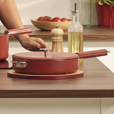 LE MERVEILLEUX COUVERCLE INOX ROUGE PASSION 28 CM COOKUT - Photo N°5