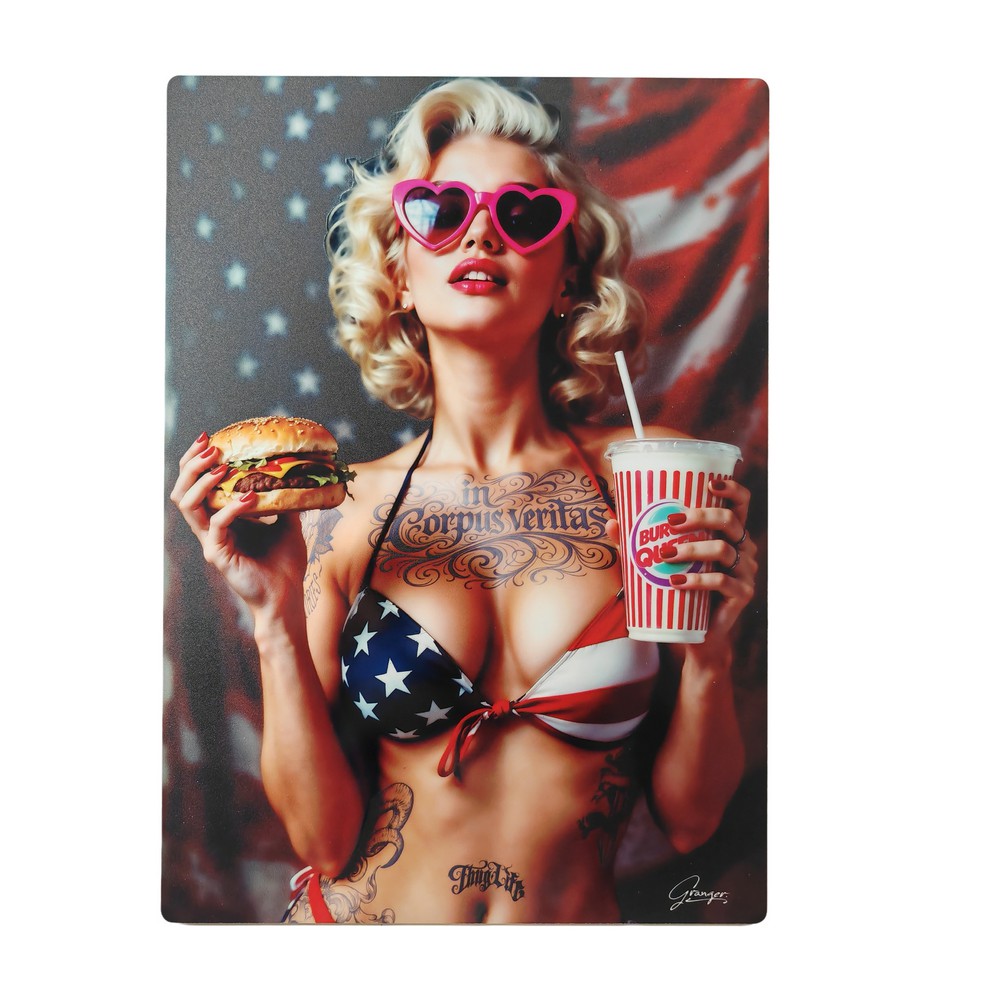 IMPRESSION MADE IN AMERICA DE GRANGER SUR DIBOND AVEC ATTACHE 20 X 28 CM - Photo N°1