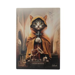 IMPRESSION S BINET CHAT NOINE SUR DIBOND AVEC ATTACHE 20 X 28 CM