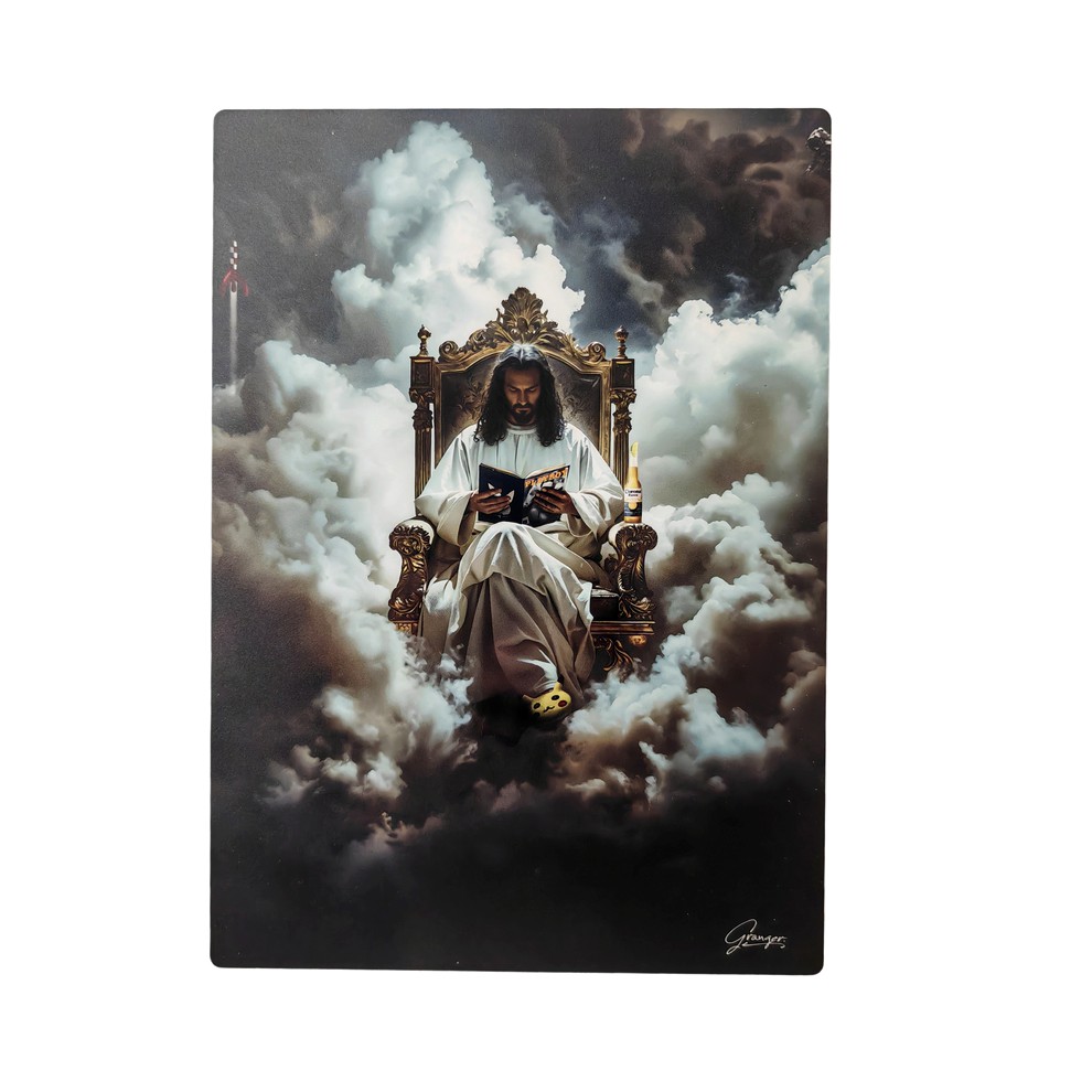 IMPRESSION  IN GOD WE TRUST  DE GRANGER SUR DIBOND AVEC ATTACHE 20 X 28 CM - Photo N°1