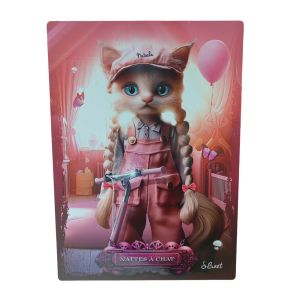 IMPRESSION S BINET NATTES A CHAT SUR DIBOND AVEC ATTACHE 20 X 28 CM