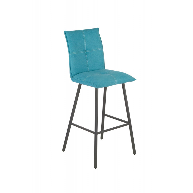 CHAISE DE BAR TISSU COULEUR BLEU TURQUOISE 52 X 97 X 56 CM ASSISE 64 CM - Photo N°1