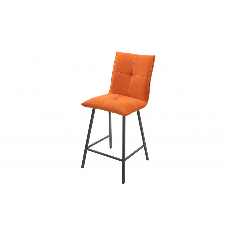 CHAISE DE BAR TISSU COULEUR ORANGE 52 X 97 X 56 CM ASSISE 64 CM - Photo N°1