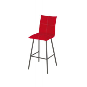 CHAISE DE BAR TISSU COULEUR ROUGE 52 X 97 X 56 CM ASSISE 64 CM