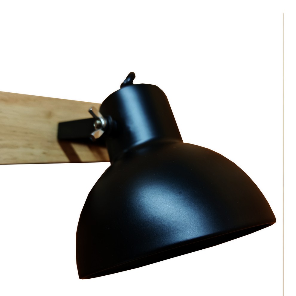 APPLIQUE MURALE ESPRIT INDUSTRIEL NOIR ET BOIS 39 X 21 X 17 CM - Photo N°2