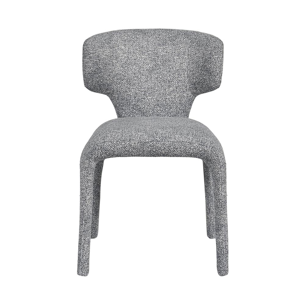 CHAISE MILANO 100 % TISSU GRIS CLAIR 50 X 79 X 54 CM - Photo N°5