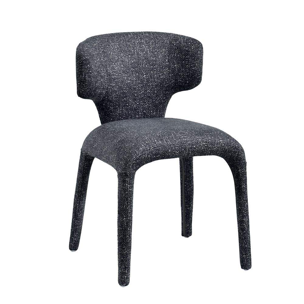 CHAISE MILANO 100 % TISSU GRIS FONCE 50 X 79 X 54 CM - Photo N°1