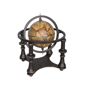 GLOBE TERRESTRE GYROSCOPIQUE DE BUREAU 28 X 30 X 28  CM