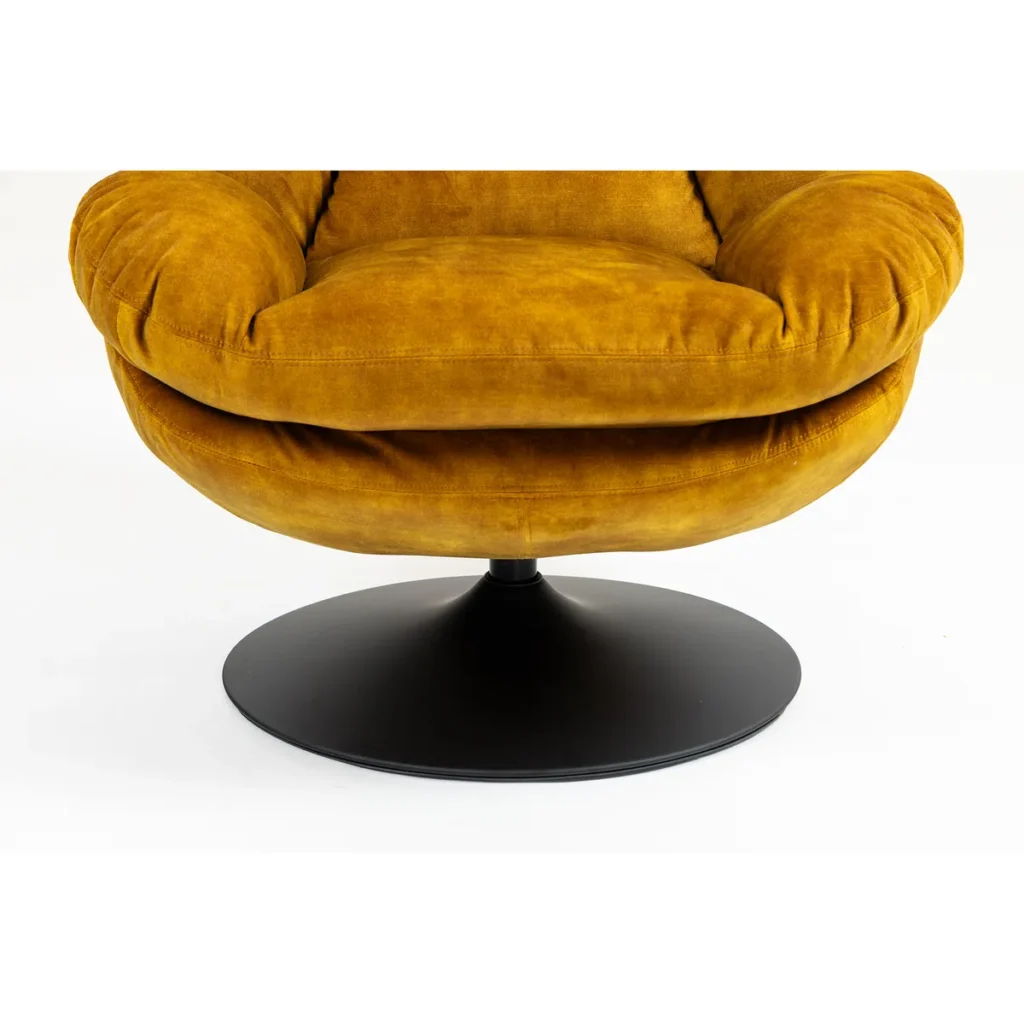 FAUTEUIL PIVOTANT TOPI VELOURS OCRE  H 83.8 X L 80.7 X P 83.7 CM - Photo N°8