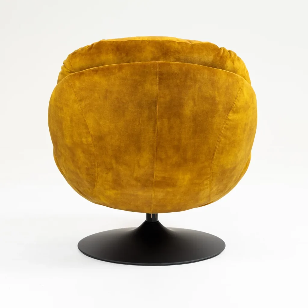 FAUTEUIL PIVOTANT TOPI VELOURS OCRE  H 83.8 X L 80.7 X P 83.7 CM - Photo N°6