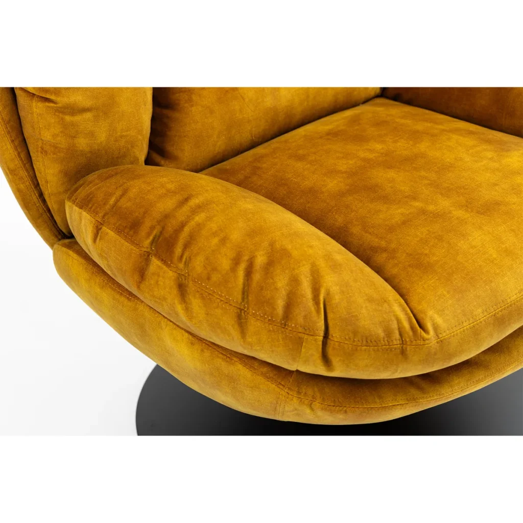 FAUTEUIL PIVOTANT TOPI VELOURS OCRE  H 83.8 X L 80.7 X P 83.7 CM - Photo N°4