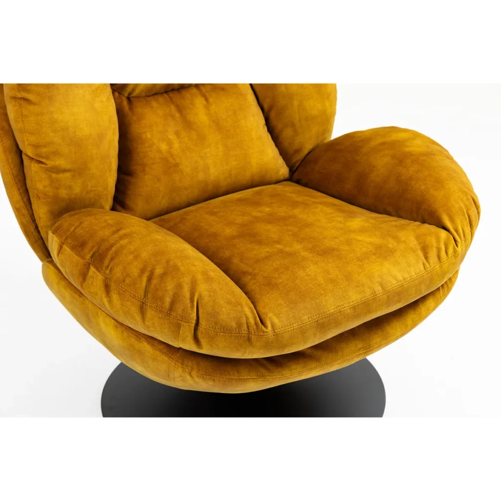 FAUTEUIL PIVOTANT TOPI VELOURS OCRE  H 83.8 X L 80.7 X P 83.7 CM - Photo N°3