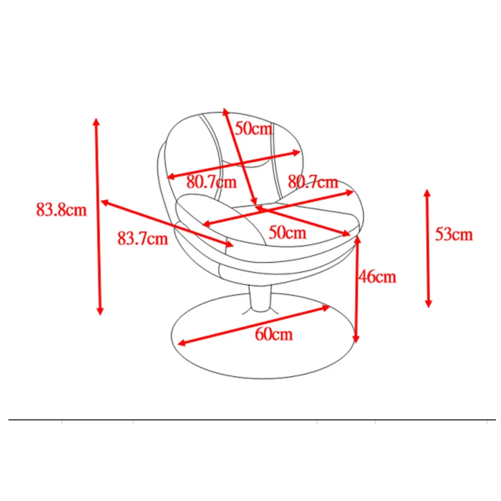 FAUTEUIL PIVOTANT TOPI VELOURS OCRE  H 83.8 X L 80.7 X P 83.7 CM - Photo N°2