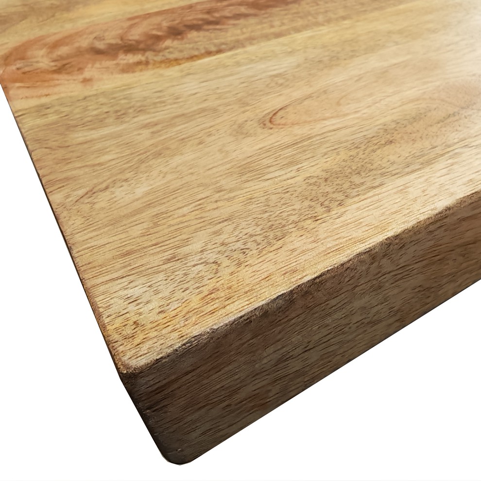 TABLE DE SALON BOIS MANGUIER MASSIF-METAL NOIR ETOILE 120 X 47.5 X 60 CM - Photo N°6