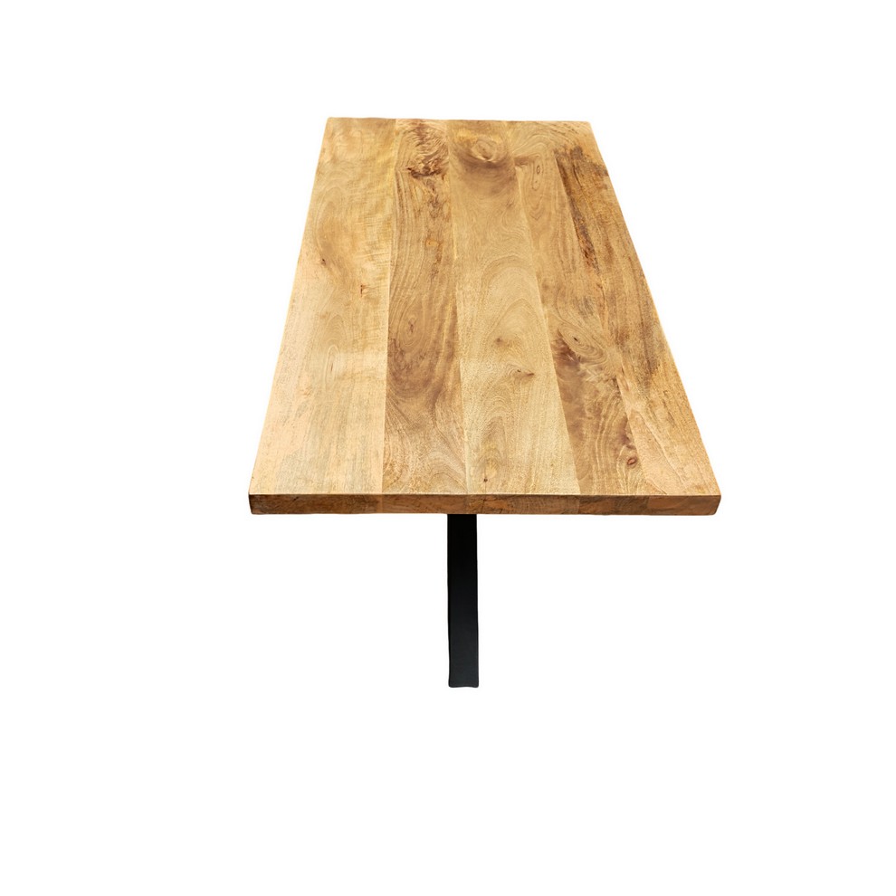 TABLE DE SALON BOIS MANGUIER MASSIF-METAL NOIR ETOILE 120 X 47.5 X 60 CM - Photo N°3