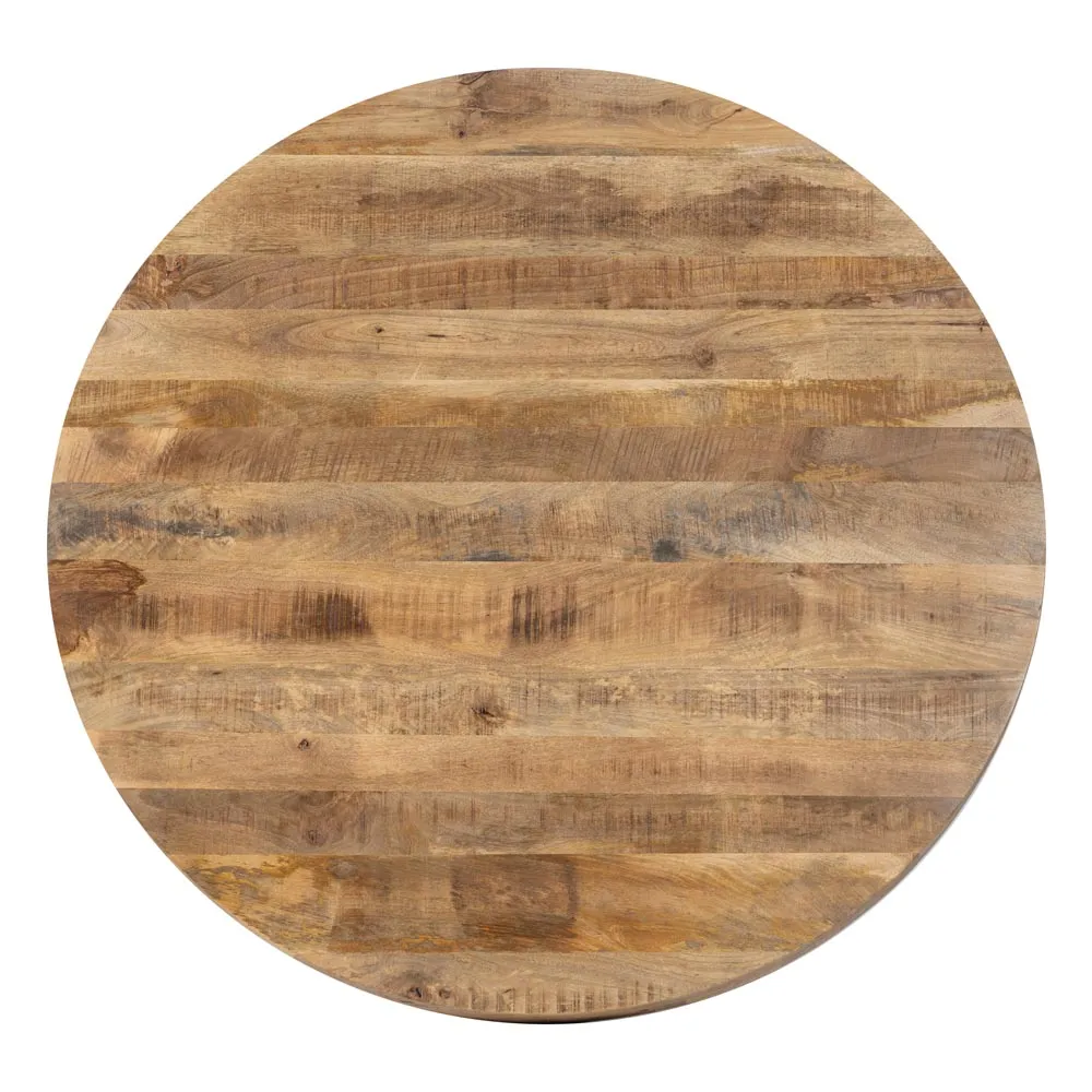 PLATEAU DE TABLE RONDE PERU MANGUIER MASSIF 150 X 6 X 150 CM - Photo N°1