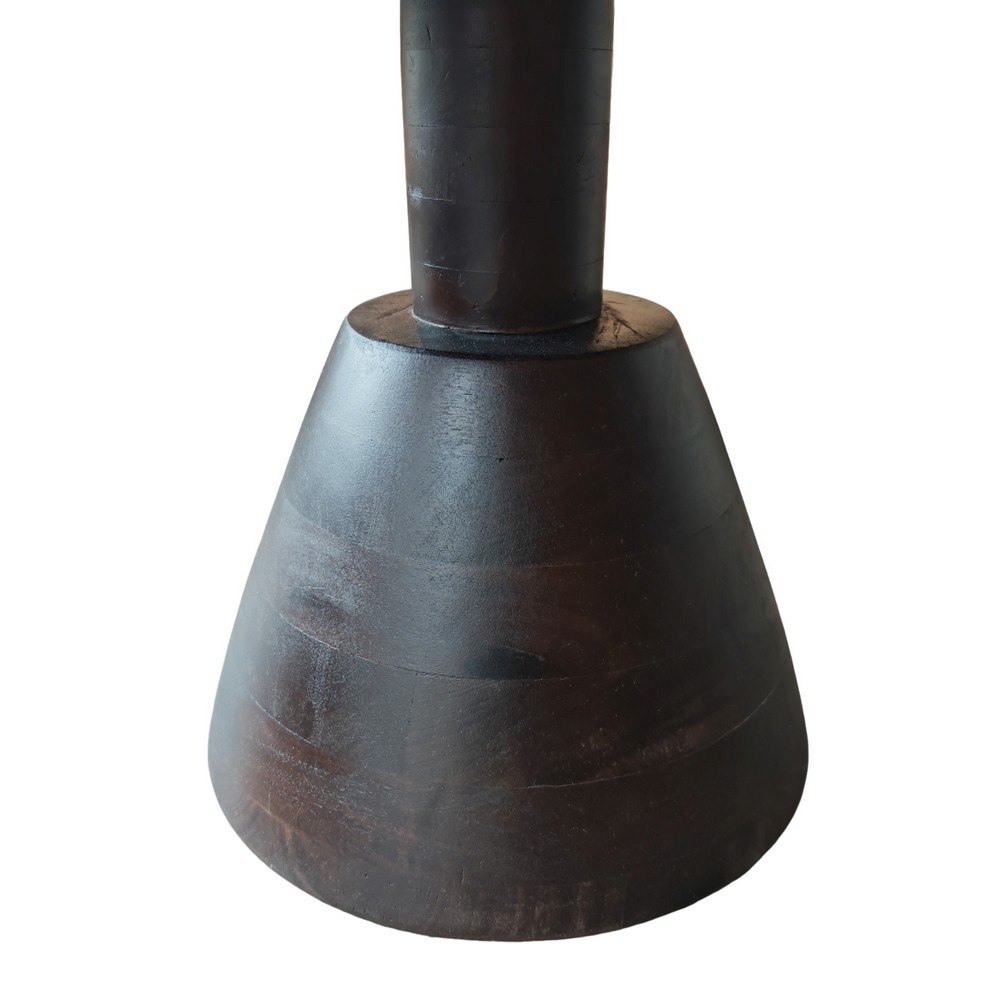 TABLE DE SALON RONDE BOIS MANGUIER MASSIF FINITION WENGUE 75 X 44 CM - Photo N°4