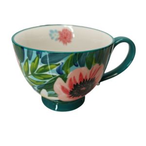 BOL JUMBO VELIA DECOR DE FLEURS ET VERT 45 CL 11.5 CM